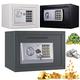 Electronic Security Metal Steel Safe box For Home, 16L Portable Money Cash Safe Box with 2 Emergency Keys & Digital Password, Safety Key Lock Cabinet Safes, 35 x 25 x 25 cm, White