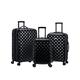 Rockland Quilt Hardside Expandable Spinner Wheel Luggage Set, Black, 3-Piece Set (20/24/28), Quilt Hardside Expandable Spinner Wheel Luggage Set