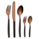 Besteck-Set ECHTWERK "Positano Due" Essbesteck-Sets Gr. 30 tlg., schwarz (bronzefarben, schwarz) Besteckgarnituren zweifarbig, PVD-beschichtet, Kopf bronze mattiert