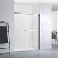 HAORE HOME 55" - 60' W x 60" H Double Sliding Framed Shower Door w/ Clear Glass Tempered Glass in Gray | 60 H in | Wayfair SD03-6060-BN