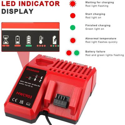 M12 & M18 Batterie Schnelle Ladegerät Ladegerät Für Milwaukee M12-18C 12V-18V 48-59-1812 M12-18FC Image