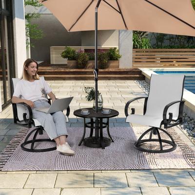 Pellebant Outdoor Aluminum Patio Swivel Dining Chairs Sunbrella