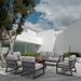 Lark Manor™ Areefa Wicker/Rattan 7 - Person Seating Group w/ Cushions Metal in Black | 26.18 H x 73.62 W x 27.56 D in | Outdoor Furniture | Wayfair