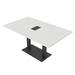 6 Person Small Rectangular Conference Table Metal Base Electric Module