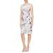 Floral Side Ruched Cocktail Dress - White - Alex Evenings Dresses