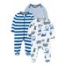 Little Star Organic Baby Boy 3 Pk Long Sleeve Sleep n Play Pajamas Newborn - 9 Months