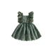 Toddler Baby Girl Infant Summer Clothes Comfy Cotton Linen Lace Princess Overall Dress Sundress