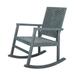 Ned Modern Chevron-Back 300-Lbs Support Acacia Wood Patio Outdoor Rocking Chair Gray