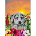 Best of Breed HH180591 Australian Sheperd Hippie Hound Studios Tropical Summer Garden Flag