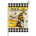 Lomubue Garden Flag Bee Sunflower Printed Non-Fading Polyester Linen Printing Garden Flag Patio Supply