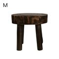 Doolland Pot Holder Small Round Stool Nordic Chinese Style Solid Wood Home Decor Handmade Vintage Foot Rest Green Plant