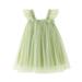 Eashery Toddler Dresser Floral Girls Tea Party Dress Summer Casual Vintage Kids Maxi Dress Green 12-18 Months