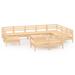 vidaXL Patio Furniture Set 11 Piece Garden Sectional Sofa Set Solid Wood Pine