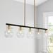 Modern 5-Light Black Gold Linear Chandelier 38 L Glass Island Lights for Dining Room Black and Gold Globe Under 12 Inches