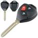 3 Buttons Uncut Car Remote Control Key Shell Case Smart Key Fob Case Fit for Toyota / Yaris / Venza / Corolla RAV4 tC xA xd