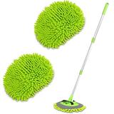 45 Microfiber Car Wash Brush with Long Handle Car Washing Mop Kit Car Cleaning Accessories with 2 Chenille Scratch-Free Replacement Heads