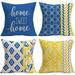 Royalours Modern Throw Pillow Covers Home Sweet Home Decorative Pillow Cover Geometry Pillow Cases Set of 4 Navy Yellow Cushion Cover 18x18 Inch Sofa Outdoor Farmhouse Pillows Cover