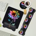 Computer Mouse Desk Pad Office Accessories Desktop Decoration Funny Skull Rainbow Sunflower Wireless Black Mousepad