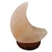 Lomubue USB Night Light Moon Shape Color Changing Illumination Decorative LED Faux Crystal Salt Lamp with Wooden Base for Home