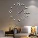 KEINXS DIY Wall Clock 3D Mirror Stickers Large Wall Clock Frameless Modern Design Silent Number Clock for Living Room Home Decoration Gift