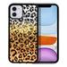 FINCIBO Soft Rubber Cover Case for Apple iPhone 11 6.1 2019 (NOT FIT Apple iPhone 11 Pro 5.8 or Apple iPhone Pro Max 6.5 ) Yellow Glitter Black/White Leopard & Black/Yellow Leopard