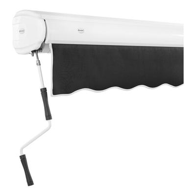 Awntech Key West 14' Black Heavy-Duty Manual Retractable Patio Awning with Protective Hood