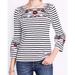 J. Crew Tops | J.Crew Women's White Black Striped Embroidered Flare Sleeve T-Shirt - Size Xs. | Color: Black/White | Size: Xs