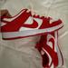 Nike Shoes | Championship Red Dunks- Only Worn Once. Mens 5.5 Womens 7 | Color: Red/White | Size: 7