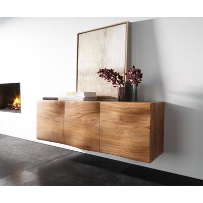 DELIFE Sideboard New Live-Edge 145 cm Akazie Natur 3 Türen schwebend, Sideboards, Baumkantenmöbel, Massivholzmöbel, Massivholz Image