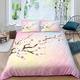 Super King Duvet Cover Set Cherry Blossoms Microfiber Superking Bedding Sets, Anti-Allergic Quilt Cover 260x220 cm, 3 Pieces (1 Comforter Cover + 2 Pillow Cases)