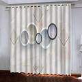BIURKA Blackout Eyelet Curtains For Kids Bedroom Living Room 200X160cm 3D Circle Marbling Boys Girls Nursery Thermal Insulated Window Curtains 2 Panels Super Soft Energy Saving Black Out Curtains