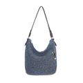 The Sak Women's Sequoia Hobo Bag in Hand-Crochet, Soft & Slouchy Silhouette, Timeless & Elevated Design, Denim Static, One Size