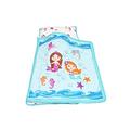 EVERYDAY KIDS Toddler Nap Mat with Removable Pillow -Underwater Mermaids- Carry Handle with Fastening Straps Closure, Rollup Design, Soft Microfiber for Preschool, Daycare Sleeping Bag, Ages 2-6 years