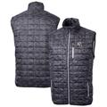 Men's Cutter & Buck Black Indianapolis Colts Helmet Rainier PrimaLoft Eco Insulated Printed Full-Zip Puffer Vest