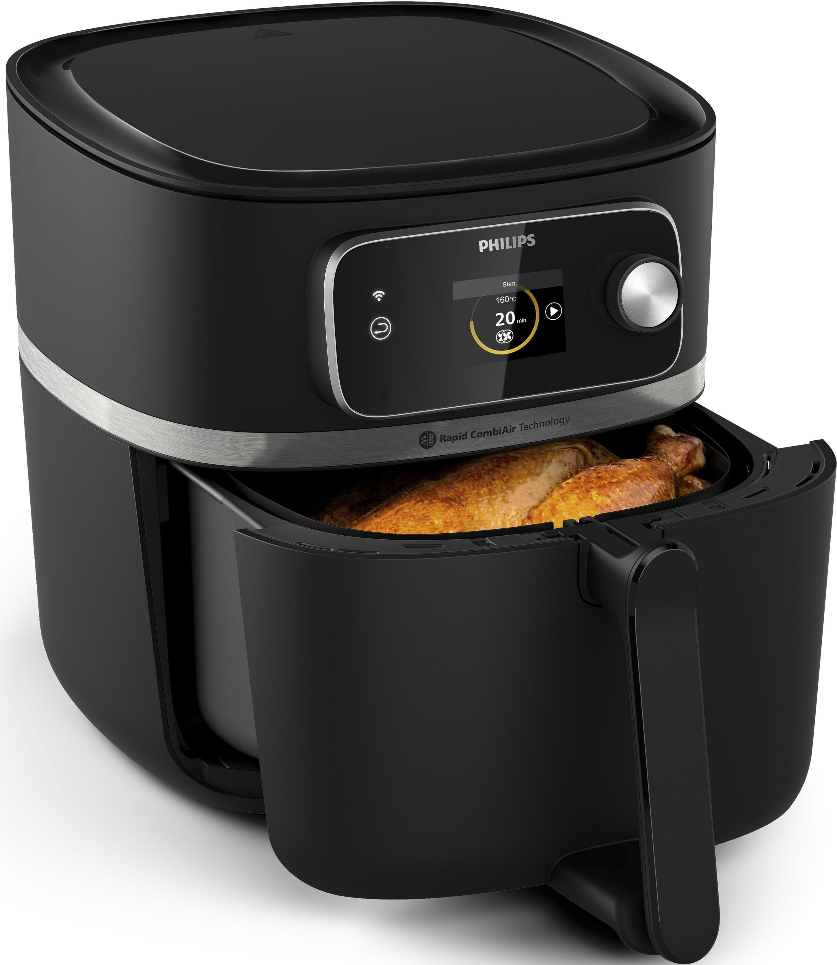 PHILIPS Heißluftfritteuse "HD9880/90 Airfryer XXL, 8,3 l", schwarz, B:31,5cm H:40,3cm T:30,7cm, Fritteusen, mit WiFi Konnektivität, 50 AutoCook Programmen und Warmhaltefunktion Image