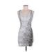 RACHEL Rachel Roy Casual Dress - Bodycon Scoop Neck Sleeveless: Gray Dresses - Women's Size Medium