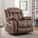 Bonzy Home 35" Wide Compact Swivel Rocker w/ Heat & Massage Durable Lounge Chair Mildew Resistant/Cotton in Brown | 39 H x 35 W x 31 D in | Wayfair
