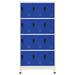 Williston Forge Locker Cabinet 35.4" x 17.7" x 70.9" Steel Metal in Red/Blue | 70.75 H x 35.5 W x 17.75 D in | Wayfair