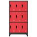 Williston Forge Locker Cabinet 35.4" x 17.7" x 70.9" Steel Metal in Red/Blue/White | 70.75 H x 35.5 W x 17.75 D in | Wayfair