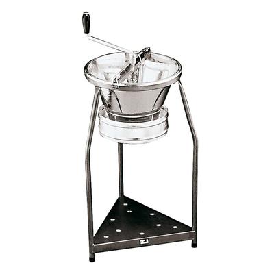 Paderno 42577-39 Food Mill w/ Black Stand, 15 qt Capacity, Tinned Steel, Silver