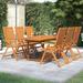 Red Barrel Studio® 7 Piece Patio Dining Set Solid Wood Acacia Wood in Brown/White | 66.9 W x 39.4 D in | Wayfair C84C3A22B2224288988E982D8B58BEF8