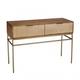 Console en bois de manguier 2 tiroirs motifs ethniques