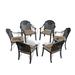 Canora Grey Stacking Patio Dining Armchair w/ Cushion In Random Colors in Black | 35.83 H x 25.6 W x 24.41 D in | Wayfair