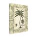 Bay Isle Home™ Ovia Vision Studio 'Palm in Bamboo Frame I' Outdoor Canvas Metal in Brown/Gray/White | 32 H x 24 W x 1.5 D in | Wayfair