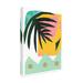 Bay Isle Home™ Milania Renee W. Stramel 'South Beach Palm II' Outdoor Canvas All-Weather Canvas, in White/Black | 47 H x 35 W x 1.5 D in | Wayfair