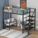 Abileigh Twin Loft Bed w/ Shelves by Isabelle & Max™ Wood in Black/Brown | 72 H x 41.3 W x 94.5 D in | Wayfair 249E9E0E9E67499B8E3214FD7C766877