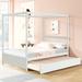 Red Barrel Studio® Full/Double Canopy Bed Wood in White | 72 H x 57 W x 79.5 D in | Wayfair 5C08B2BF267249B890775BAF6F1B01A9