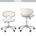 Ivy Bronx Rolling Spa Stools Salon Chair Adjustable Swivel Back Support Bar Stool Leather/Metal/Faux leather in White | 22 W x 18.5 D in | Wayfair