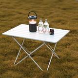 Arlmont & Co. Nerea Folding Aluminum Camping Outdoor Table Metal in Gray | 16 H x 18.5 W x 26.5 D in | Wayfair DDBD6928B8CD418DA363A46C0F405D91