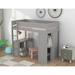 Harriet Bee Blair Wood Twin Size Loft Bed w/ Wardrobes & 2-Drawer Desk w/ Cabinet Wood in Gray | 65 H x 40.8 W x 78.4 D in | Wayfair